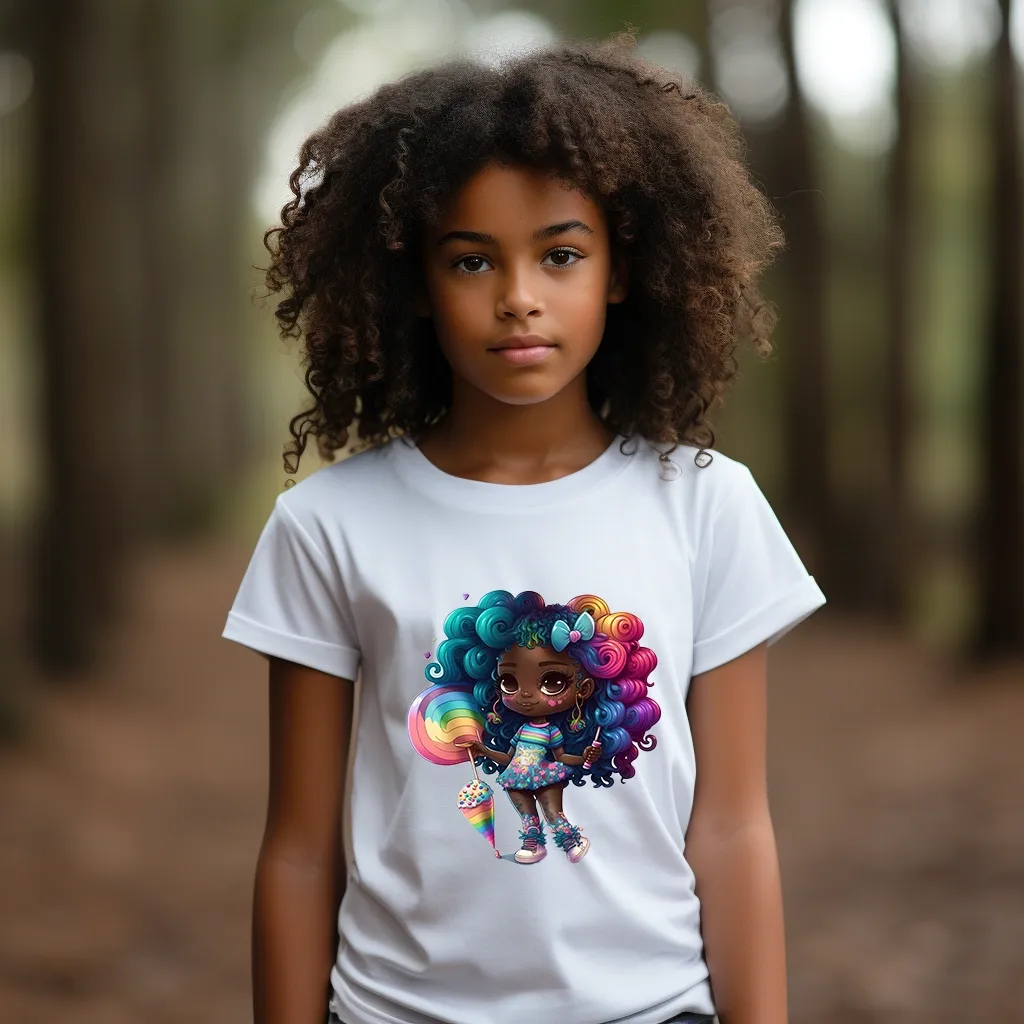 Rainbow Curls Cutie Tee