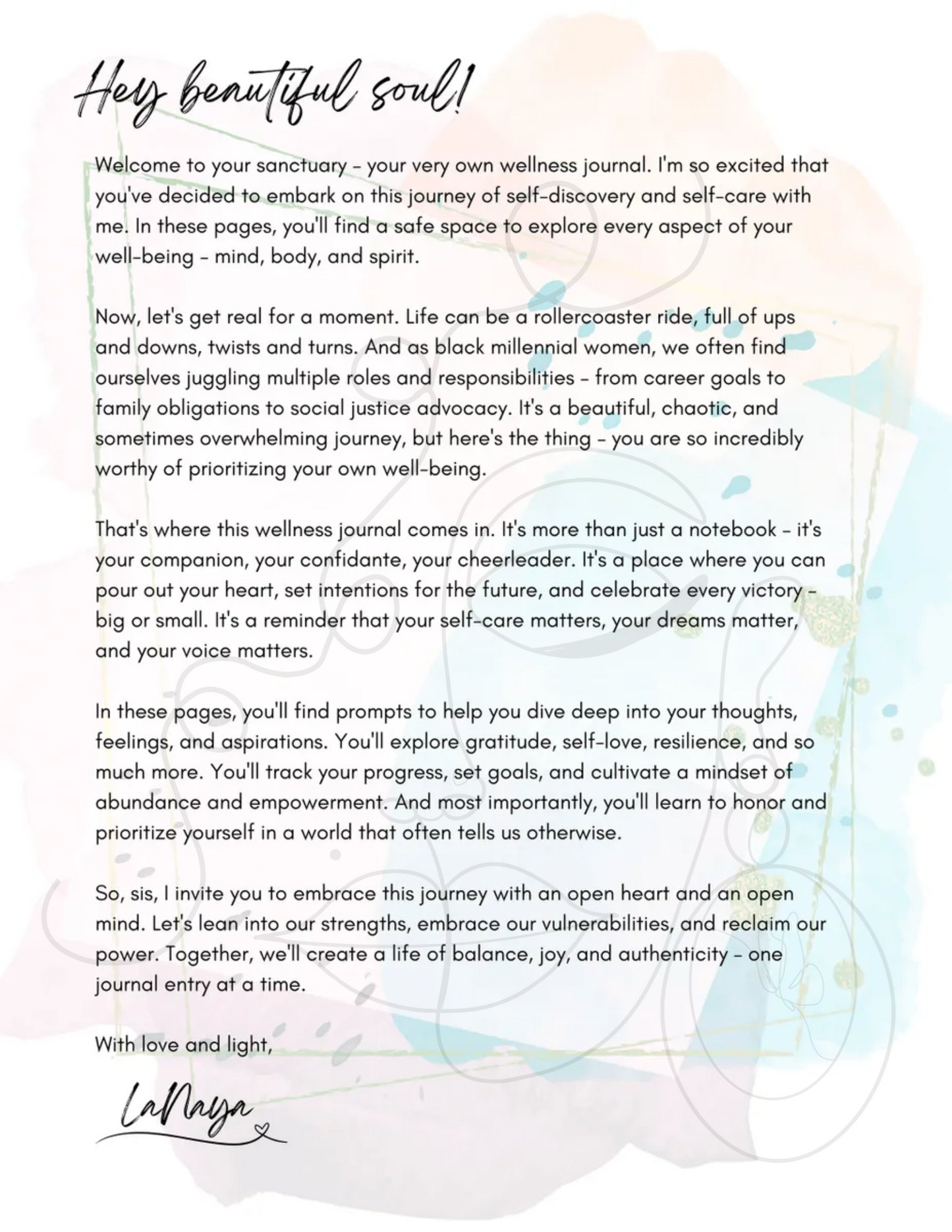 Black Girl Wellness Journal