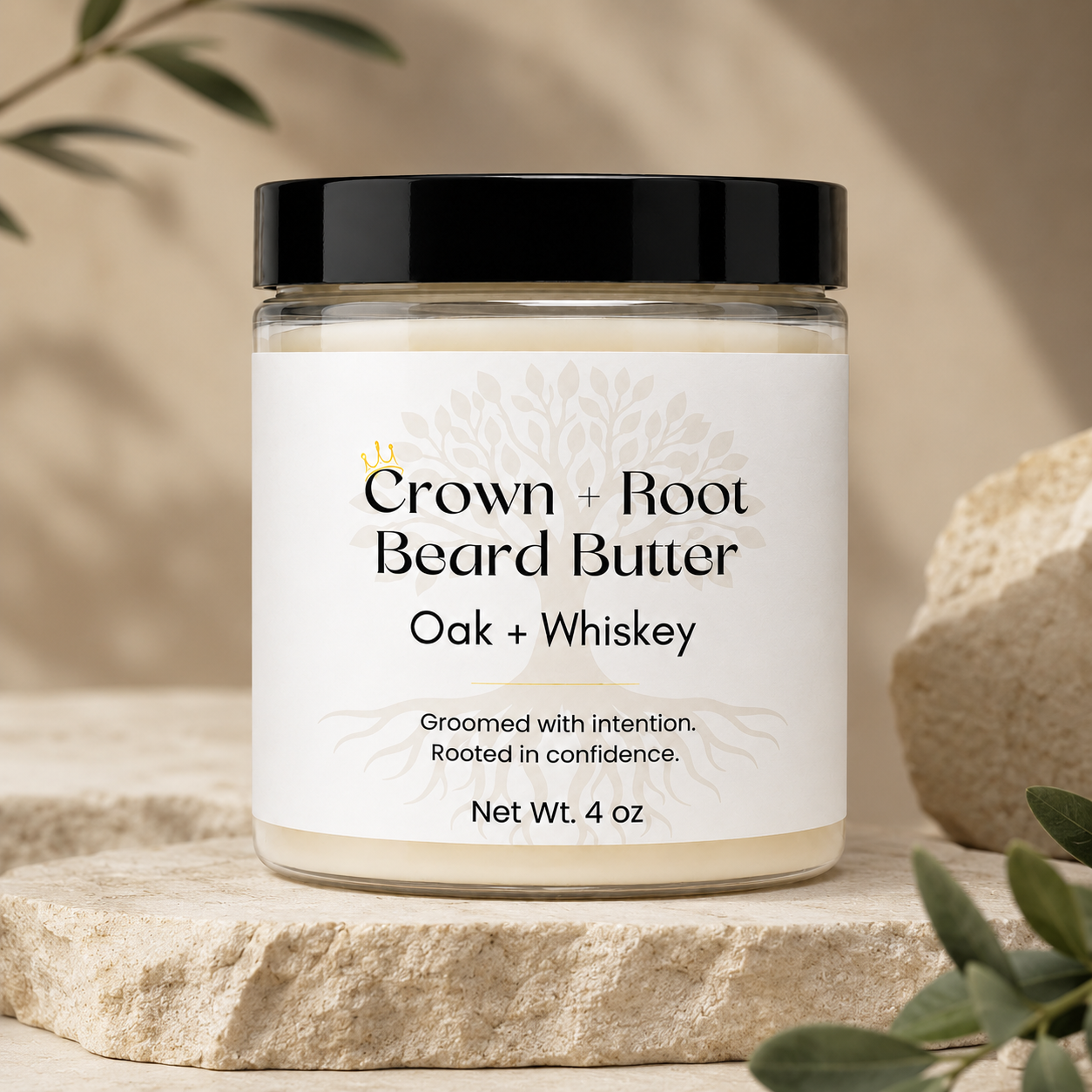 Jar of Crown + Root Beard Butter 