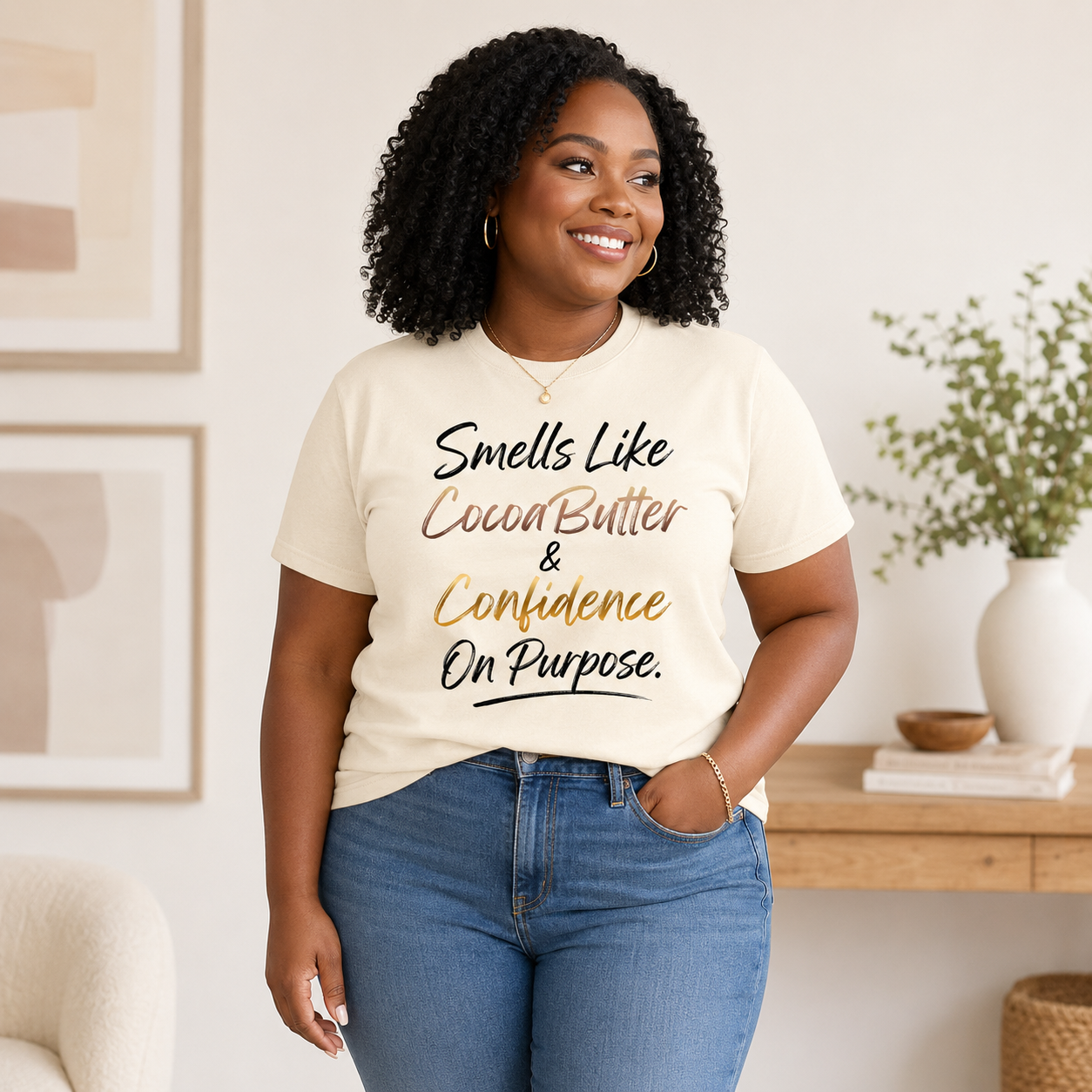 Smells Like Cocoa Butter & Confidence Tee